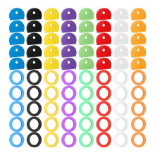 80 Piezas de Cubiertas de Colores para Llaves,Tapas Llaves,Etiquetas, Juego de Cubiertas,Anillos Identificadores de Llaves,Adornos para