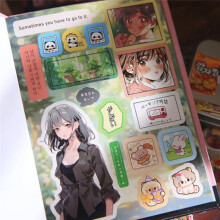 Japanese Manga-Style Sticker Book Romantic Memory Series, 45 Pages Coated Paper Collection C