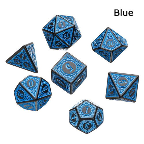 Yellow 7 Pcs for TRPG DND Dice Set Acrylic Multi-Sided 7-Die D4-D20 Polyhedral Dice Table Game Math Tabletop