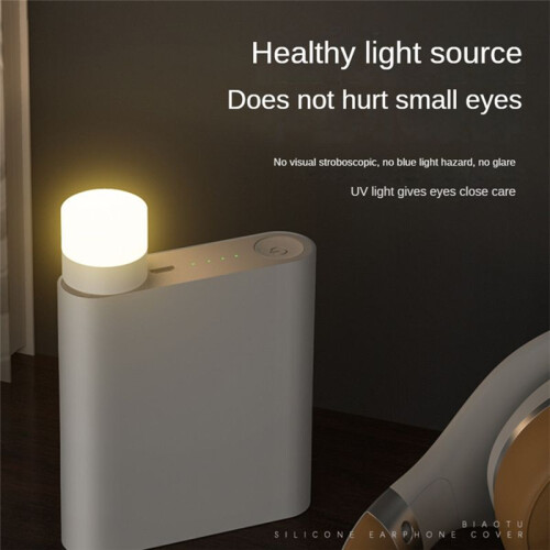 10Pcs  USB Night Light Eye Protection Book Reading Light USB Plug Computer Mobile Power LED Night Lamp,Warm Light 2