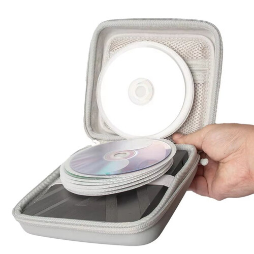 External Optical Drive + CD-ROM Storage Bag PU Multifunctional Storage Case Organizer Bag Black 2