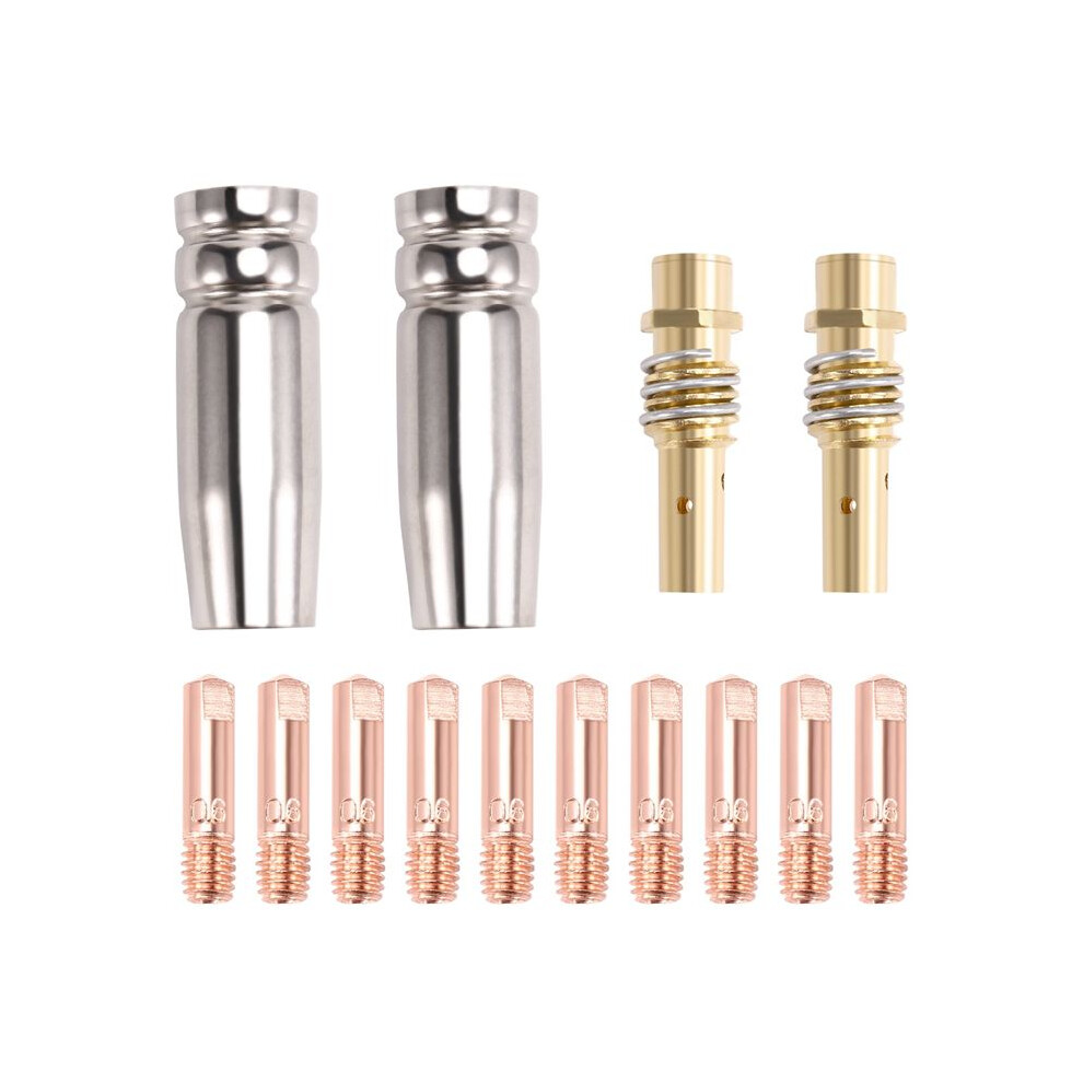 14Pcs 15Ak Welding Torch Accessories Consumables 0.6Mm Mig Torch Gas Nozzle Tip Holder Of 15Ak Mig 4714183738501