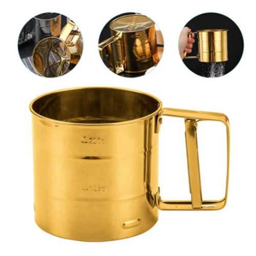 Kitchen Bake Tool Supply Handheld Flour Sifter Baking Coffee Filter Hand Press Flour Sifter Coffee Mesh Shaker 2