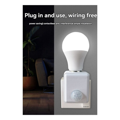Motion Sensor Light Socket E27 Motion Detector Lamp Holder Socket Automatic Human Infrared Sensor Lamp Holder EU Plug 2