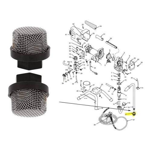 Airless Spray Filter Screen Set 3 Kinds Suction Pipe Filter Screen Spray Pump Inner Core Filter Screen 2