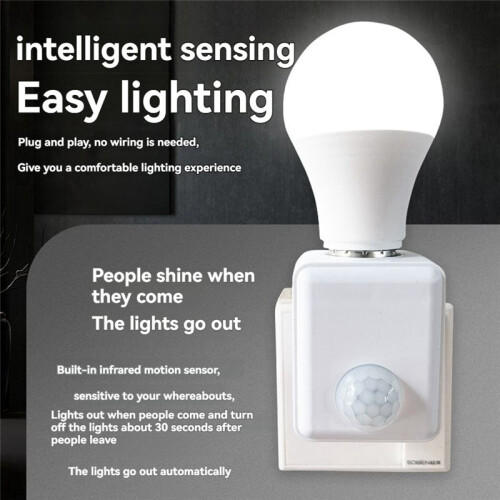 Motion Sensor Light Socket E27 Motion Detector Lamp Holder Socket Automatic Human Infrared Sensor Lamp Holder EU Plug 1