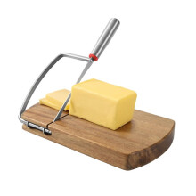 Multipurpose Cheese Slicer Cutter, Wood Cheese Slicers Board with Blade for Block Cheese, Effortless Slicing