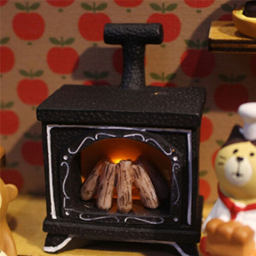 2PCS Dollhouse Miniature Simulation  Illuminated Fireplace Model DIY Accessories 1