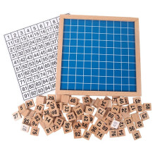 Mathematics Teaching Aids 1-100 Digital Continuous Board Wooden Hundred Grid Board Children'S Early Education Puzzle,A