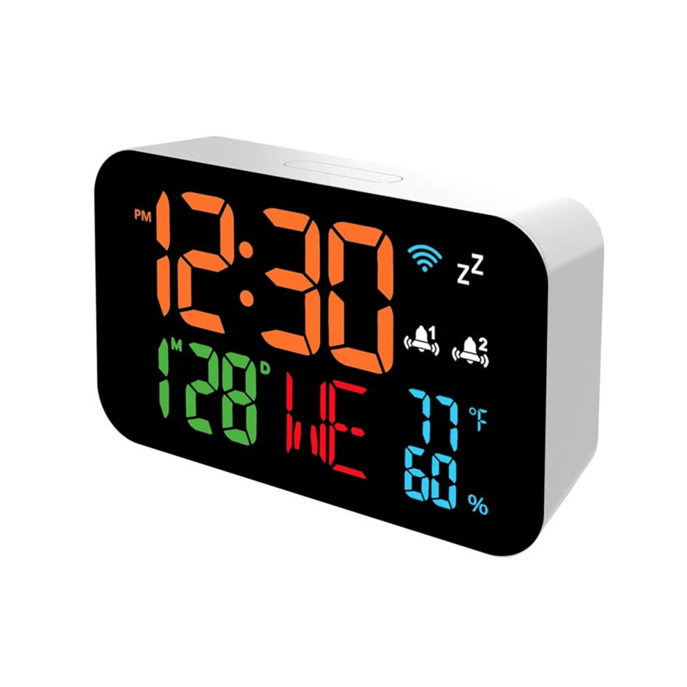 Tuya WiFi Clock Calendar Intelligent Thermometer Hygrometer with Digital LED Display Support WIFI Auto-Calibration