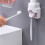 Automatic Toothpaste Squeezer Wall Mounted Punch-Free Toothbrush Storage Rack Toothbrush Holder Squeezer White 10