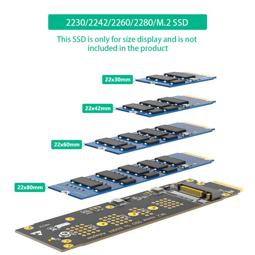 Adaptador NVMe M.2 SSD para NVMe EDSFF E1.S SSD 1