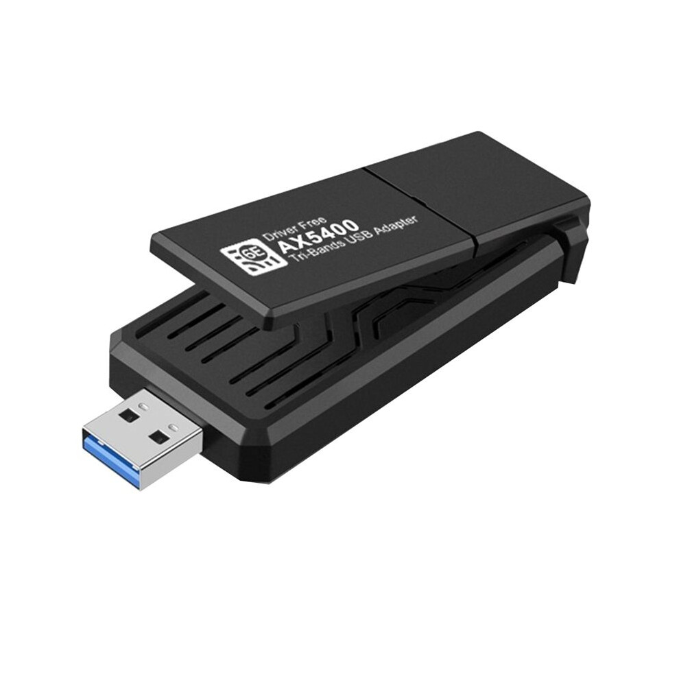 Ax5400 Wifi 6E Usb Adapter Wireless Wifi Card 2.4G/5G/6Ghz Tri-Band 5400Mbps Usb3.0 Wifi6e Adapter For Win10&Win11 Black 6034255954447