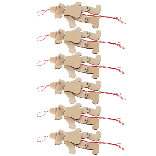 12Stk Holzkasper Marionetten Clown Puppen DIY Pull-String Khaki