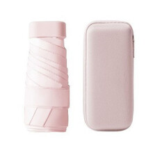 Solparaply Portable Pocket Capsule Paraply Solsäkert Paraply för Både Regn och Skin Rosa