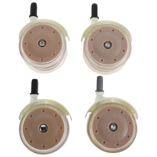 12Pcs Durable Khaki Walker Wheels Quiet Swivel Replacement Set