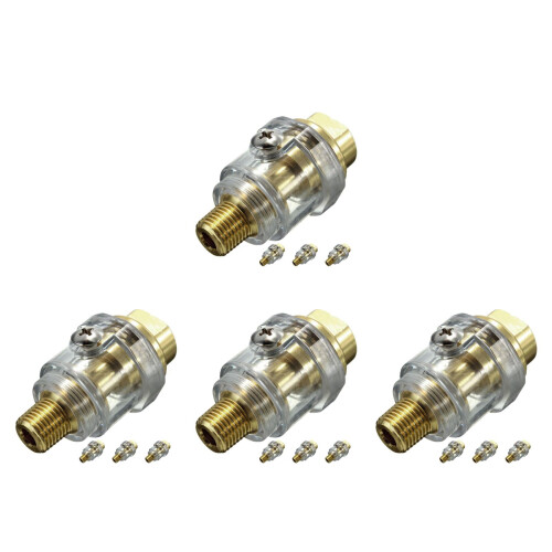 16Stk Aluminium Inline Öl Schmierer Pneumatische Gold 2