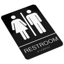 2Stk Langlebige Braille Wc Türschilder Unisex Schwarz