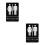 2Stk Langlebige Braille Wc Türschilder Unisex Schwarz 8