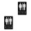 2Stk Langlebige Braille Wc Türschilder Unisex Schwarz 4
