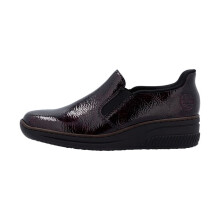 (Red, UK 7.5) Ladies Rieker Wedge Sole Casual Shoes 48761