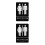 2Stk Langlebige Braille Wc Türschilder Unisex Schwarz 3
