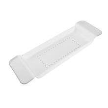 Adjustable White Bath Tray with Draining Design for Stable Use