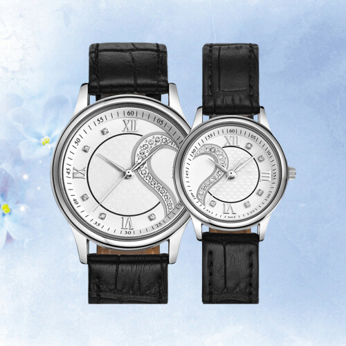 1Paar Weiß Quartz Uhr Paar Langlebig Geschenk 2
