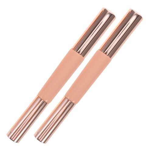 10Stk Sanfter Silikon Lippenpinsel Doppelseitig Mit Kappe Rosa Makeup