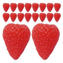 80Stk Realistische PVC Erdbeeren Für Fotografie Und Tischdeko Rot