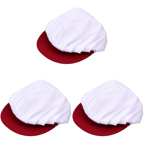 3Pièces Chapeaux Chef Réutilisables Mesh Pour Travail 1