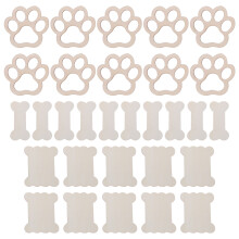 60Pièces Tablettes Bois Unies Khaki Organiseur De Fils DIY Embroidery