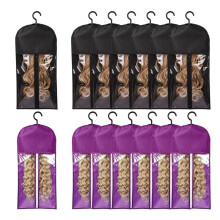 12 Piezas Almacenamiento Bolsas para Pelucas con Colgador Soporte para Extensiones Cabello Almacenamiento Pelucas para Múltiples Soportes Pelucas
