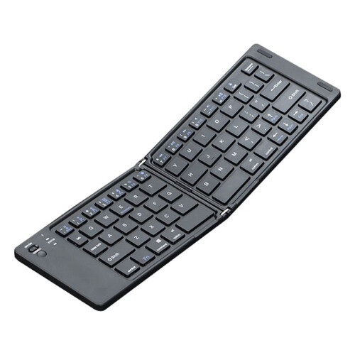 Folding  Keyboard Two-Fold Portable   Keyboard Rechargeable Office Keyboard Black