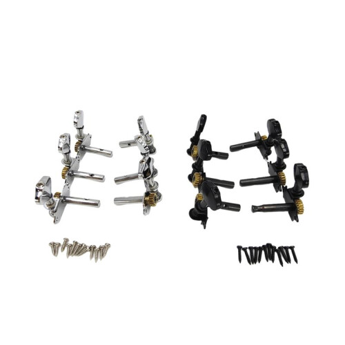 Vintage Open Gear String Tuners Tuning Pegs Nyckel för Akustisk Klassisk Gitarrtillbehör Silver 1