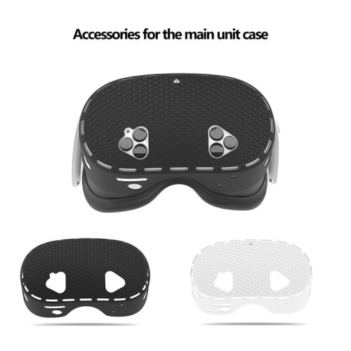 Capa Protetora de Silicone para Meta Quest 3S - Capa Protetora Anticolisão para Host, Acessórios VR Cinza e Branco 2