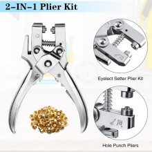 3/16 Inch Grommet Tool Kit Grommet Eyelet Plier Set Eyelet Hole Punch Pliers Grommet for Shoes Clothes Bags