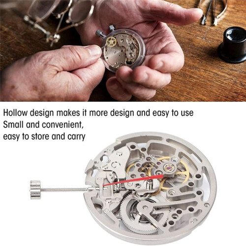 Automatic Mechanical Watch Movement,DIY Automatic Hollow Watch Movement with Plastic Storage Box ForOld Part Replacement 2