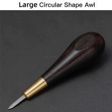 Diamond Shape Stitching Awl Black Wood Handle Leather Sewing Awl Kits Handmade Sewing Tools DIY Stitcher Taper