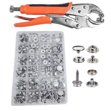 Druckknopf-Set, Verstellbare Zange für DruckknöPfe, Druckknopf-Werkzeug-Set mit Druckknopf-Set für Segeltuch, Bootsabdeckungen