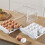 32 Grid Egg Holder,Household Egg Storage Box for Fridge, Transparent 2Layer Chicken Storage Container (Gray) 4