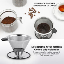 Rostfri StåLkon Kaffedroppare, LåNgsamt Droppande Kaffefilter, PapperslöSt och åTeranväNdbart, Ultrafint Mikromeshfilter