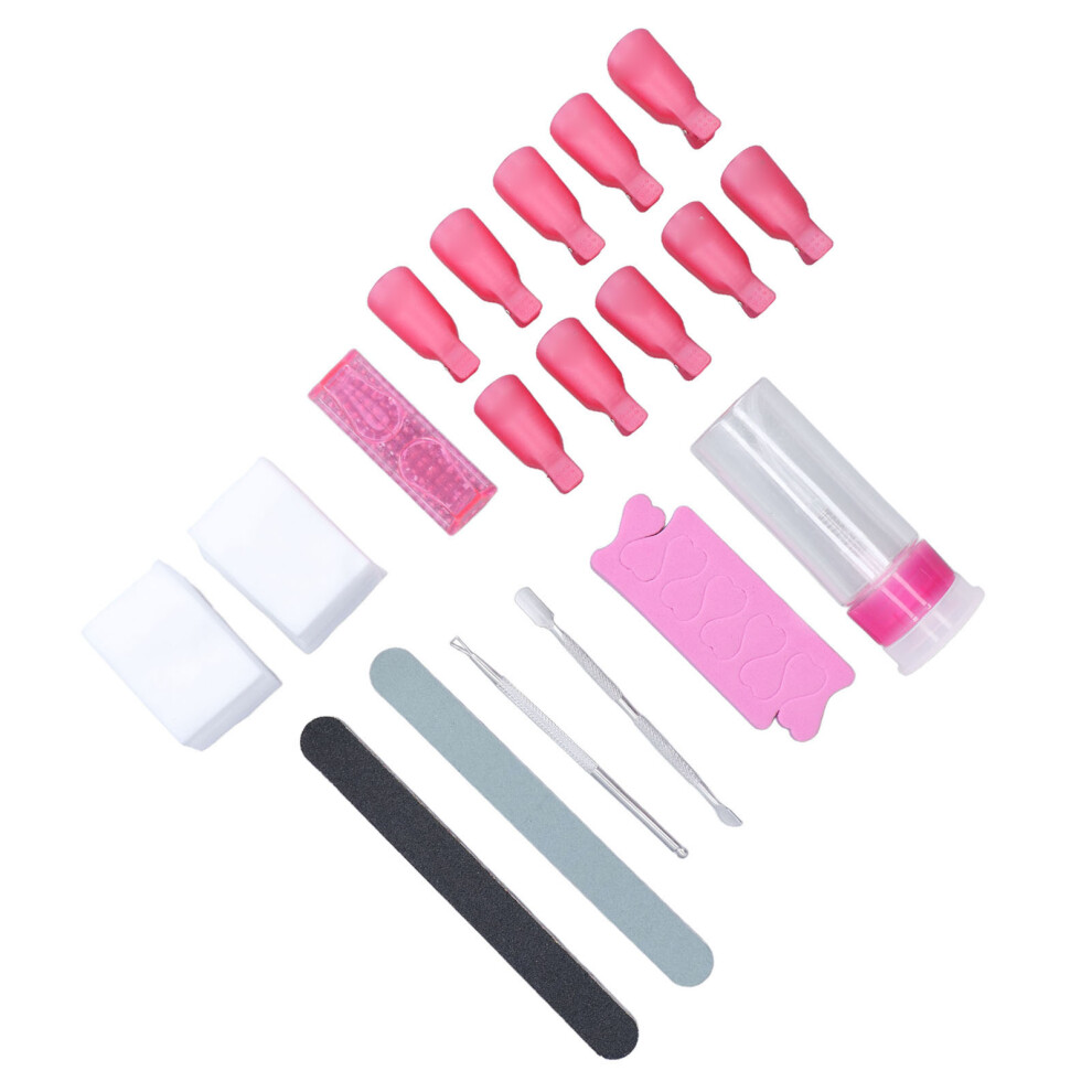 Gel Nail Polish Remover Kit, Durable Fiber & Steel, Compact 160g