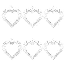 6Pcs Sublimation Wind Spinner Blanks 3D Wind Spinners Hanging Wind Spinners for Outdoor Garden Decoration C-8 Inch Heart
