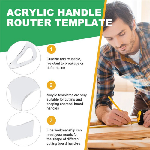 Charcuterie Template Acrylic Handle Cutting Board Router Template Straight Angled Tracing Stencils Guide Tools B 2