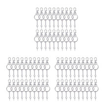 150 Pieces Metal Swivel Clasps Lanyard Snap Hook Lobster Claw Clasp and Key Rings Keychain with 11mm Screw Eye Pins