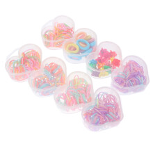 2Sets Elastische Haargummis Für Kinder ABS Mini Haarklammern