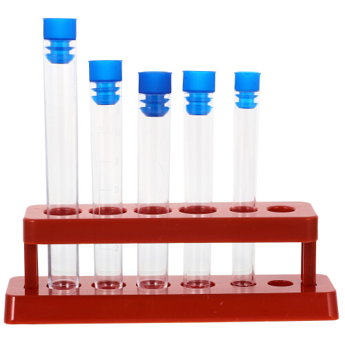 15Pcs Small Plastic Test Tubes with Lid and Rack for Scientific Use 2
