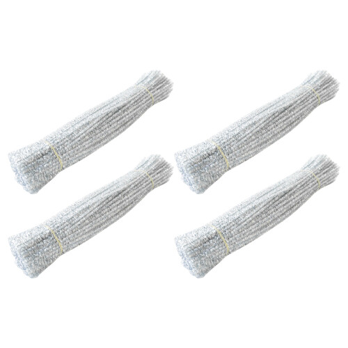 1200Pcs Silver Tinsel Pipe Cleaners Sparkly Chenille Stems for Crafts 2