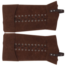 3Paare Braune Stiefelüberzüge Mittelalter Cosplay Leder Herren